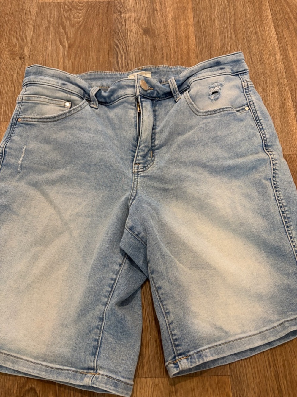 Maurices Light Blue Washed Denim Shorts